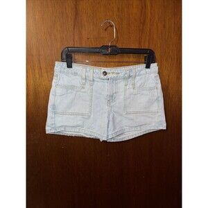 VTG Lei Womens Light Wash Denim Jean Shorts Size 5 Y2K Square Pockets